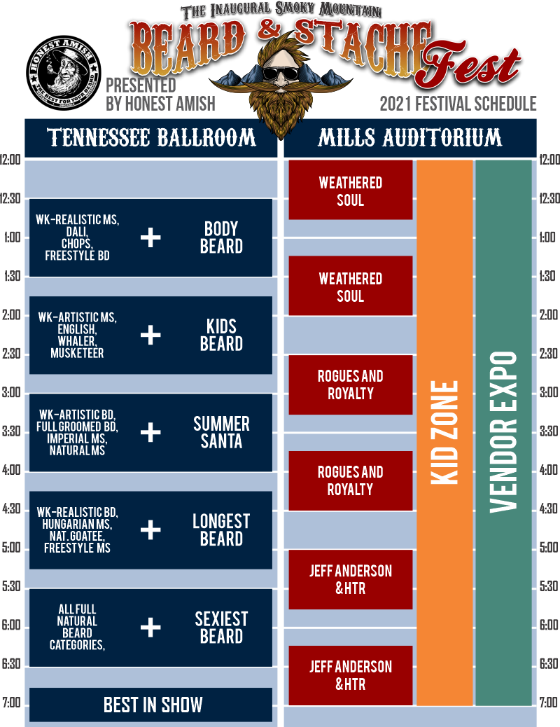 Smoky Mountain Bearc and Stache Fest 2021 Schedule