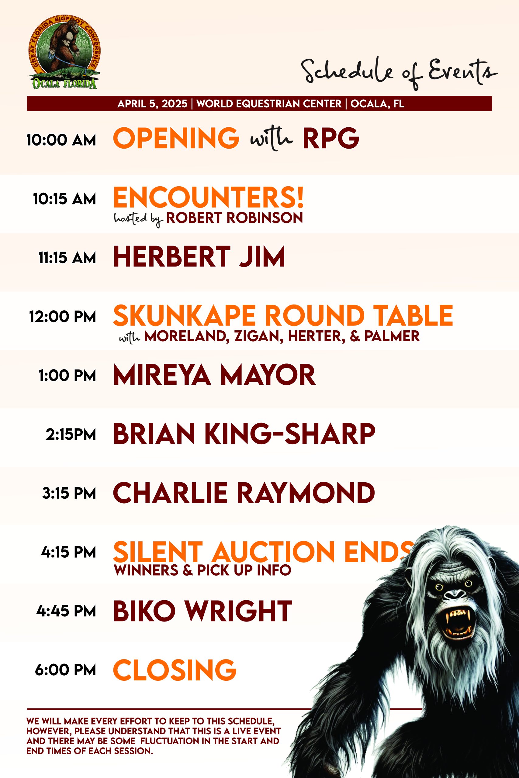 GFBC25 - Schedule