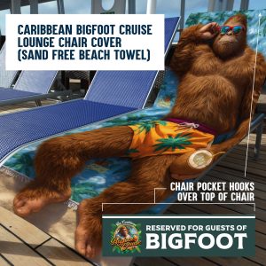 Caribbean Bigfoot Cruise Oversized Lounge Chair Cover (Sand-Free Beach Towel)