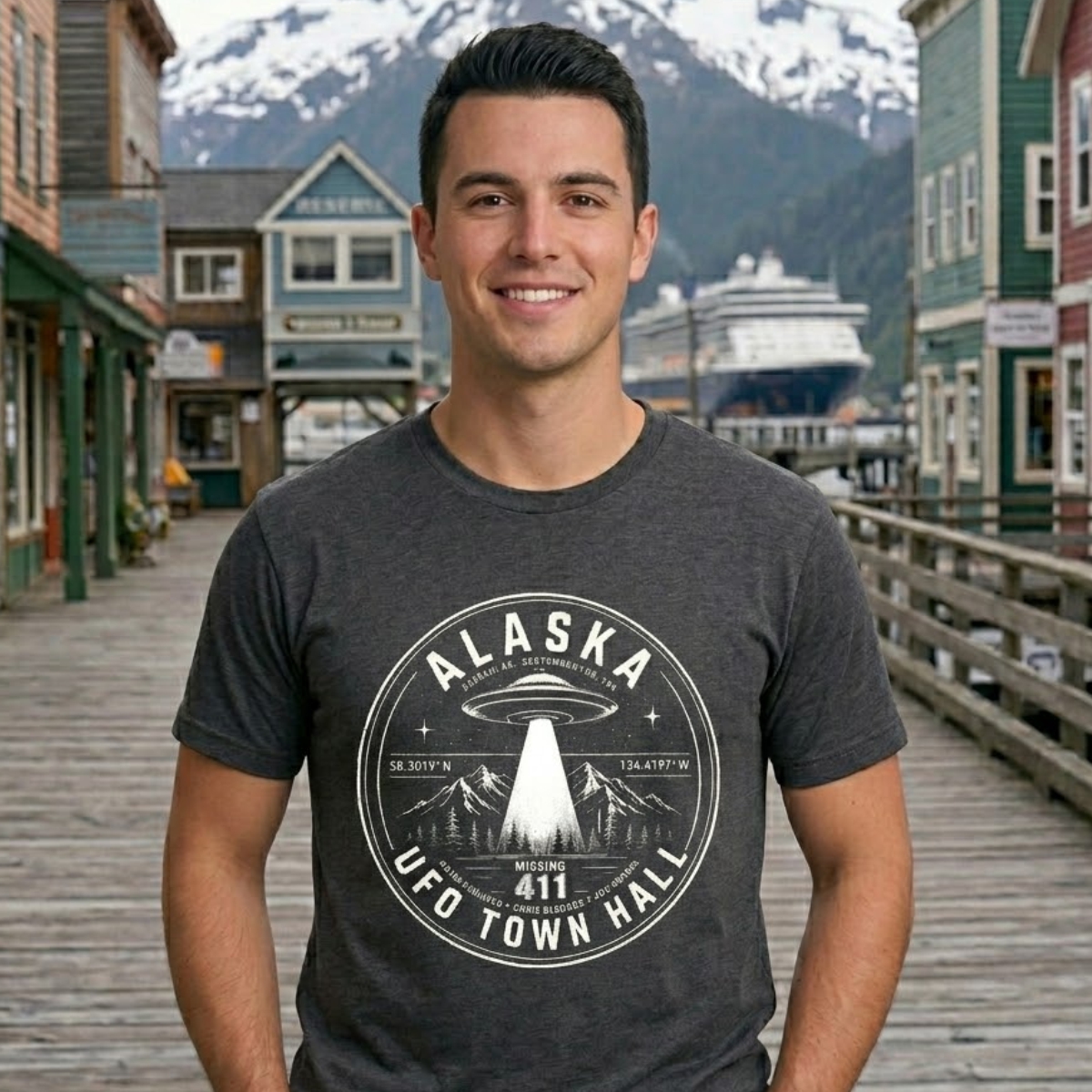 Alaska UFO Town Hall Hoodie and T-Shirt - Image 3