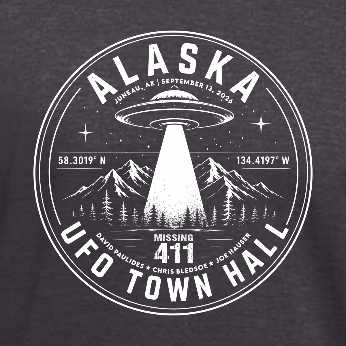 Alaska UFO Town Hall Hoodie and T-Shirt - Image 2