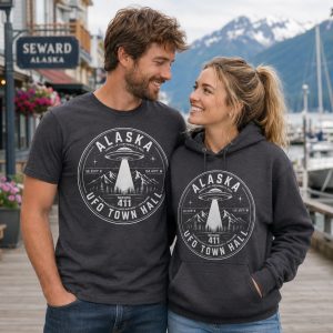 Alaska UFO Town Hall Hoodie and T-Shirt